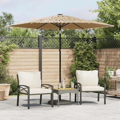 vidaXL - Parasol - met - LED's - en - stalen - paal - 268x268x226 - cm - bruin
