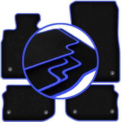 CARLUX-BLUE automatten voor: BMW 5 F10 sedan (klittenband) (2010-2013)