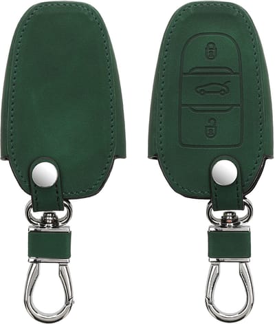 kwmobile autosleutelbehuizing geschikt voor Opel 3-knops SmartKey autosleutel Keyless Go - Sleutelbehuizing autosleutel - Sleutelhoes in donkergroen