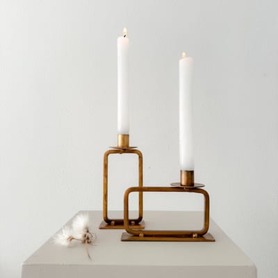 Homedeco Dave – Kandelaar – Metaal – Brass Finish – Goud