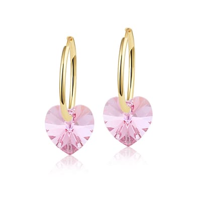 Montebello Oorbellen Claire HG31 - Swarovski Hart - 925 Zilver Verguld - Ø14mm - 20mm