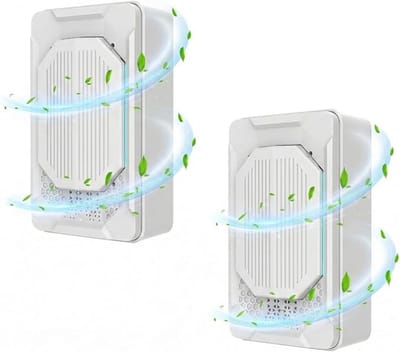 Luchtreiniger voor slaapkamer en thuis, 2-delige ionisator luchtreiniger, mini-luchtreiniger met stekker voor stofverwijdering, rokers en huisdieren, kleine filterloze luchtionisator