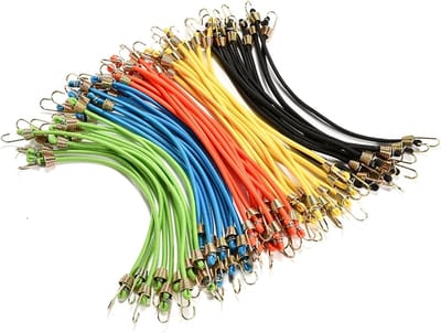 Elastische touwen met haken - Spanbanden set - Bagage vastzetten - Dubbele haken ontwerp - 20 stuks 25 cm