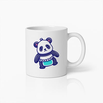 Schattige Sumo Panda Mok – Leuke Cartoon Dieren Koffiebeker voor Kinderen en Panda Fans