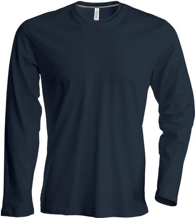 Kariban Heren Slim Fit Lange Mouw Crew T-Shirt Hals (Grijs)