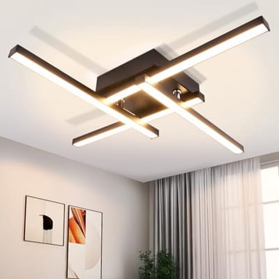 Glitzerlife - Plafondlamp - Modern Crossover Design LED - Warmwit Licht - Aluminium En PC - Voor Woonkamer Slaapkamer Keuken - Wit