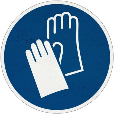 Handschoenen verplicht gebodsbord - M009 | Sign Again materiaal | 10 cm
