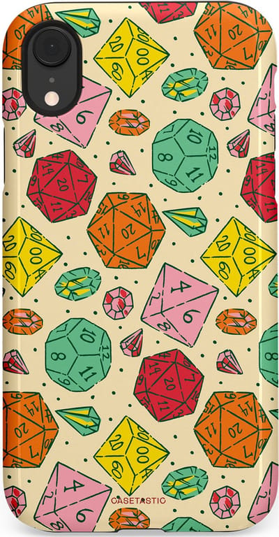 Casetastic Hoesje Geschikt voor Apple iPhone Xr - Stijlvolle Beschermende Duo-layer Case - D20 Geluksrol