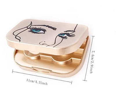 Opbergkoffer voor valse wimpers met spiegel - Organizer en make-up reiskoffer met wimperpincet