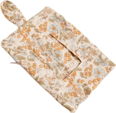 Luierhouder - Doekjesdispenser Hangtas - Babyverzorging Onderweg - Anti-geur Technologie - 22 x 1.4 cm - Gele Bloem