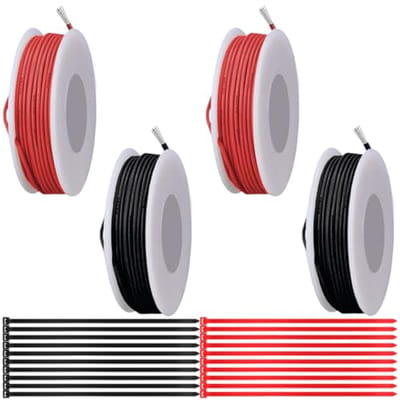26 AWG Gevlochten Draad 300 V PVC Elektrische Kabel - Rood/Zwart 5m - Aansluitdraad voor Elektronische Toepassingen