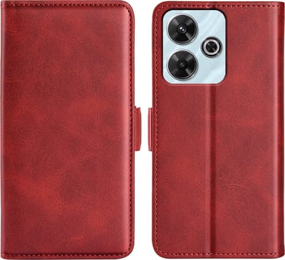 MobyDefend Hoesje - Geschikt voor Xiaomi Redmi 13 4G - Luxe Wallet Book Case (Sluiting Zijkant) - Rood