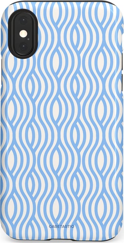 Casetastic Hoesje Geschikt voor Apple iPhone X/Xs - Stijlvolle Beschermende Duo-layer Case - Zeegolf Patroon