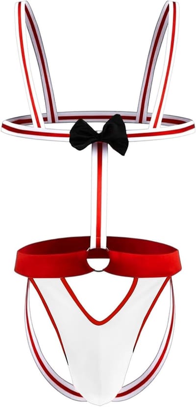 Elegante T-Strap Thong voor Heren, Elastische G-String met Dubbele Bandjes en Strikdecoratie voor Comfort en Stijl