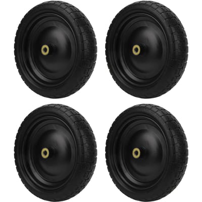 4 Pièces Pneus de Chariot 13 pouces Solides Sans Gonflage Résistants à l'Usure Polyuréthane Remplacement pour Chariot blanc