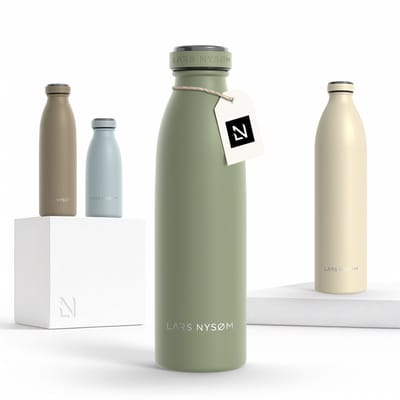 LARS NYSØM Ren Roestvrijstalen drinkfles 500ml - BPA-vrij geïsoleerde waterfles 0,5 Liter (Sage Green)