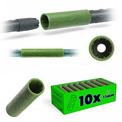 KADAX Rechte connector voor plantensteunen, verbindingsbuis van hoogwaardige kunststof, 10-delige connector voor tuinplanten (11 mm/10 stuks)