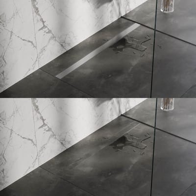 Brauer Douchegoot met Multifunctioneel Rooster en Flens - 120 cm - Rvs Geborsteld