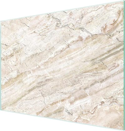 Glazen snijplank - Kookplaat afdekplaat - Keukenbescherming - Gehard glas - 30 x 22 cm - Beige
