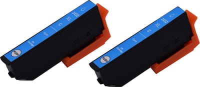 KATRIZ® huismerk inkt voor Epson T24XL, 2432XL Cyaan (C13T24324010) Geschikt voor Epson Expression Photo XP-55 / XP-65 / XP-750 / XP-760 / XP-850 / XP-860 / XP-950 / XP-960 / XP-970|13ml | ( 2stuks) - Met chip