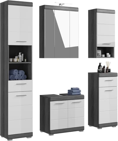 xonox.home badkamermeubel Scout rookzilver imitatie 164x191x34 cm