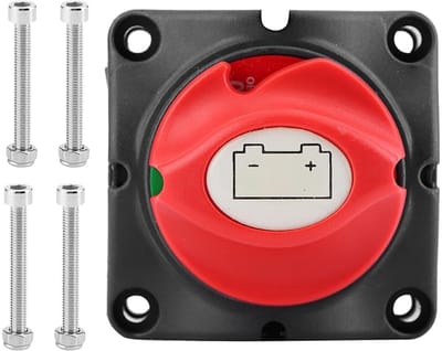 Accuschakelaar 12V - Stroomonderbreker Camper - Voertuig Energie - Hoge Stroom 600A - 68mm x 68mm - Zwart