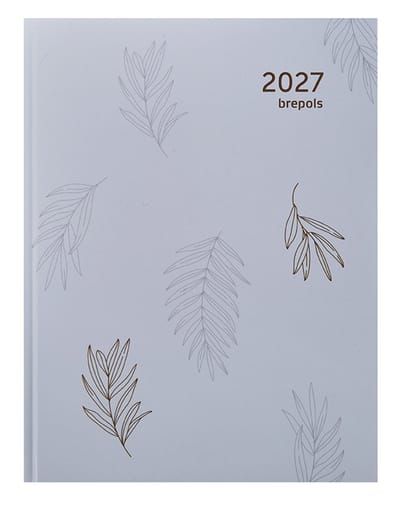 Brepols bureau agenda 2027 - TIMING [0.136] - TROPICAL FLOWERS - Bureau agenda - 1 week op 2 pagina's - Weekoverzicht - Lichtblauw - 17.1 x 22 cm