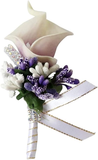 Opsteekbloemen - Bruiloft bloemen - Feestelijke decoratie - Realistisch design - 2 stuks - Wit paars