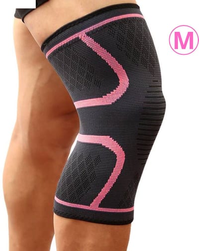 Nivard Sportbrace Knie - Kniebrace - Knee Sleeves Powerlifting - Knee Support - Compressie Knie Brace - Knee Wraps - Dames - Heren - Roze - Maat M