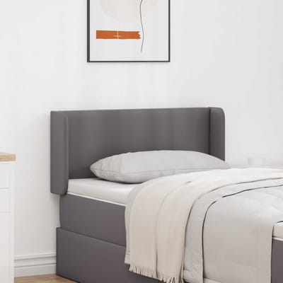 vidaXL - Hoofdbord - oor - 2 - st - Grijs - Plywood - en - Faux - Leer