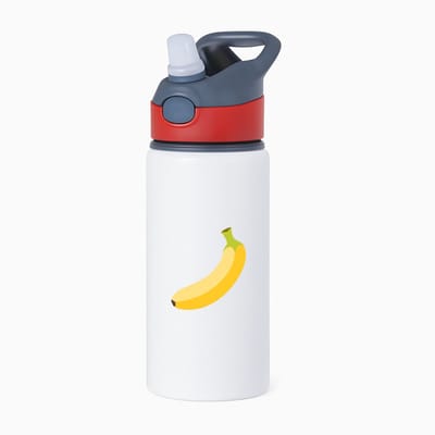 Hacebo® - Bananen waterfles met rietje rood - Fruitschaal - fruit liefhebbers - Banaan - vrucht - gezond eten - water fles - 650ML
