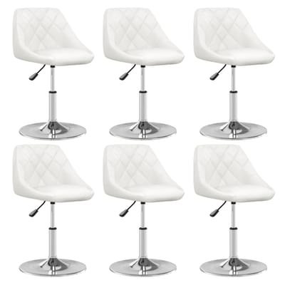 vidaXL - Eetkamerstoelen - 6 - st - kunstleer - wit