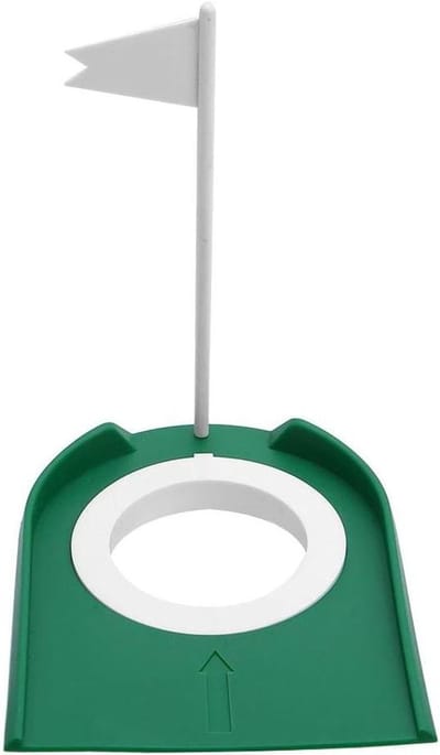 Putting Cup - Plastic oefenhulp met verstelbaar gat en White Flag voor golftraining