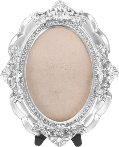 Dailygoods- Fotolijst Mini Vintage Zilver - Fotolijst Hars - Fotolijst Staand - Fotolijst 11,5x9,5 cm - Fotolijsten Decoratie - Ambachtelijke Details - Foto Lijst