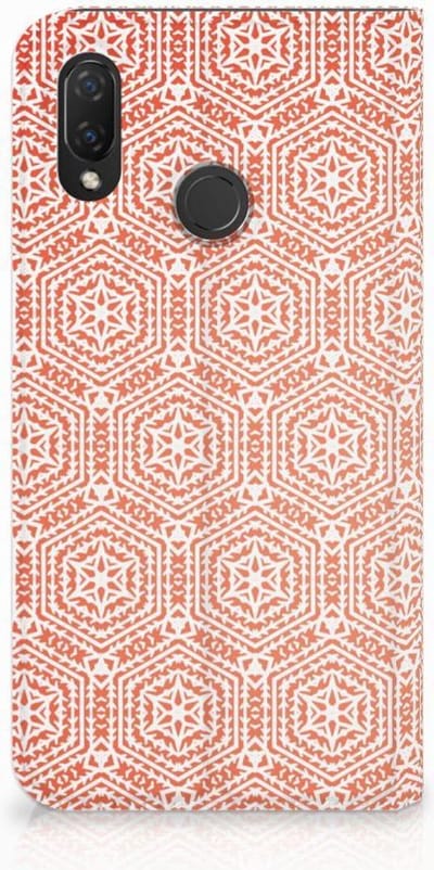 Book Case voor Huawei P Smart Plus Hoesje met Magneet Pattern Orange