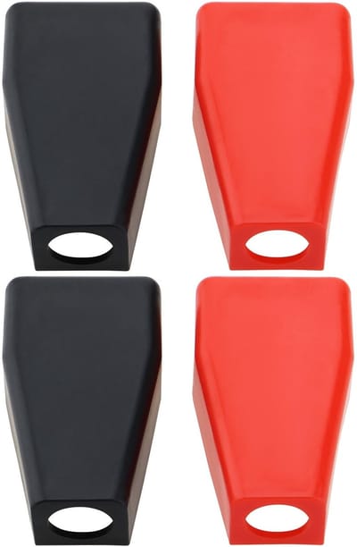Allecto - Batterij Terminal Cover - Accu Isolator - Rubber - Zwart en Rood - Draad Connectors - Geschikt voor Auto's en Motorfietsen