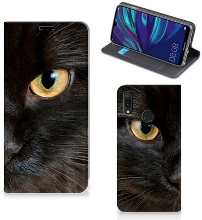 Huawei Y7 hoesje Y7 Pro (2019) Hoesje maken Zwarte Kat
