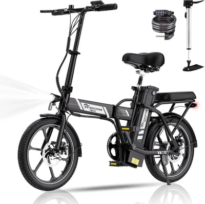 LUMÈ STORE Elektrische Fiets 16 Inch – Vouwfiets - 250W Motor – Tot 25 km/u – Opvouwbare E Bike – 20-45 km Actieradius – Zwart