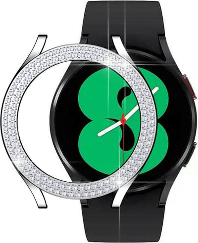 Strap-it Diamond PC hard case geschikt voor Samsung Galaxy Watch 4 - 40mm - zilver - hoesje - beschermhoes - protector - bescherming