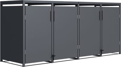 TuinChamp Container berging staal Holten voetpedaal 4 containers - Kliko ombouw