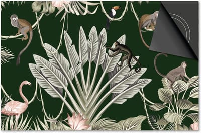 Inductie beschermer 60x60 - afdekplaat inductie mat - Dietrix Kookplaat beschermer - Exclusief - Jungle Apen Groen