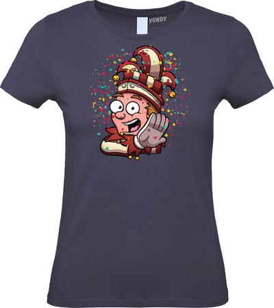 Dames T-shirt Alaaf Kleine Prins | Carnaval | Carnavalskleding Dames Heren | Navy | maat XS