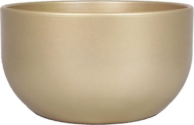 Floran Bloempot - schaal - parelgoud - keramiek - binnen - D26 en H14 cm - plantenpot - gladde afwerking