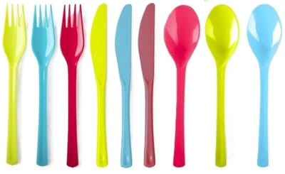 Plasticforte Bestek set - voor 24 personen - herbruikbaar - kunststof - 19 cm - vork/mes/lepel