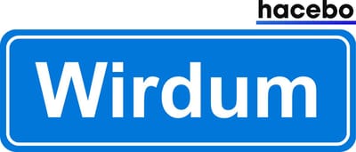Hacebo - Plaatsnaam Sticker - 29x10 CM - Wirdum sticker - Verkeersborden sticker - grappige cadeaus - Wirdum