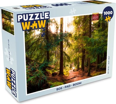 Puzzel Bos - Pad - Bomen - Groen - Zon - Natuur - Legpuzzel - Puzzel 1000 stukjes volwassenen