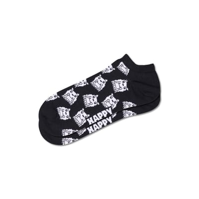 Happy Socks unisex 3P sneakersokken bulldog zwart & wit