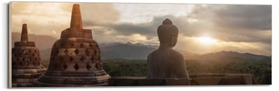 Schilderij Borobudur - 52 x 156 - Hout - REINDERS