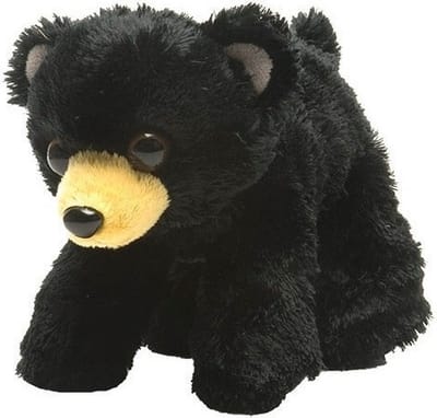 Wild Republic Pluche zwarte beer knuffel - 18 cm - Beren dieren knuffels - Kinderen