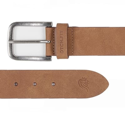 DTCH.FIT Herenriem Leer Jaxx - Riem Cognac - Jeans Broekriem - Riemmaat 95cm - Totale lengte 110cm